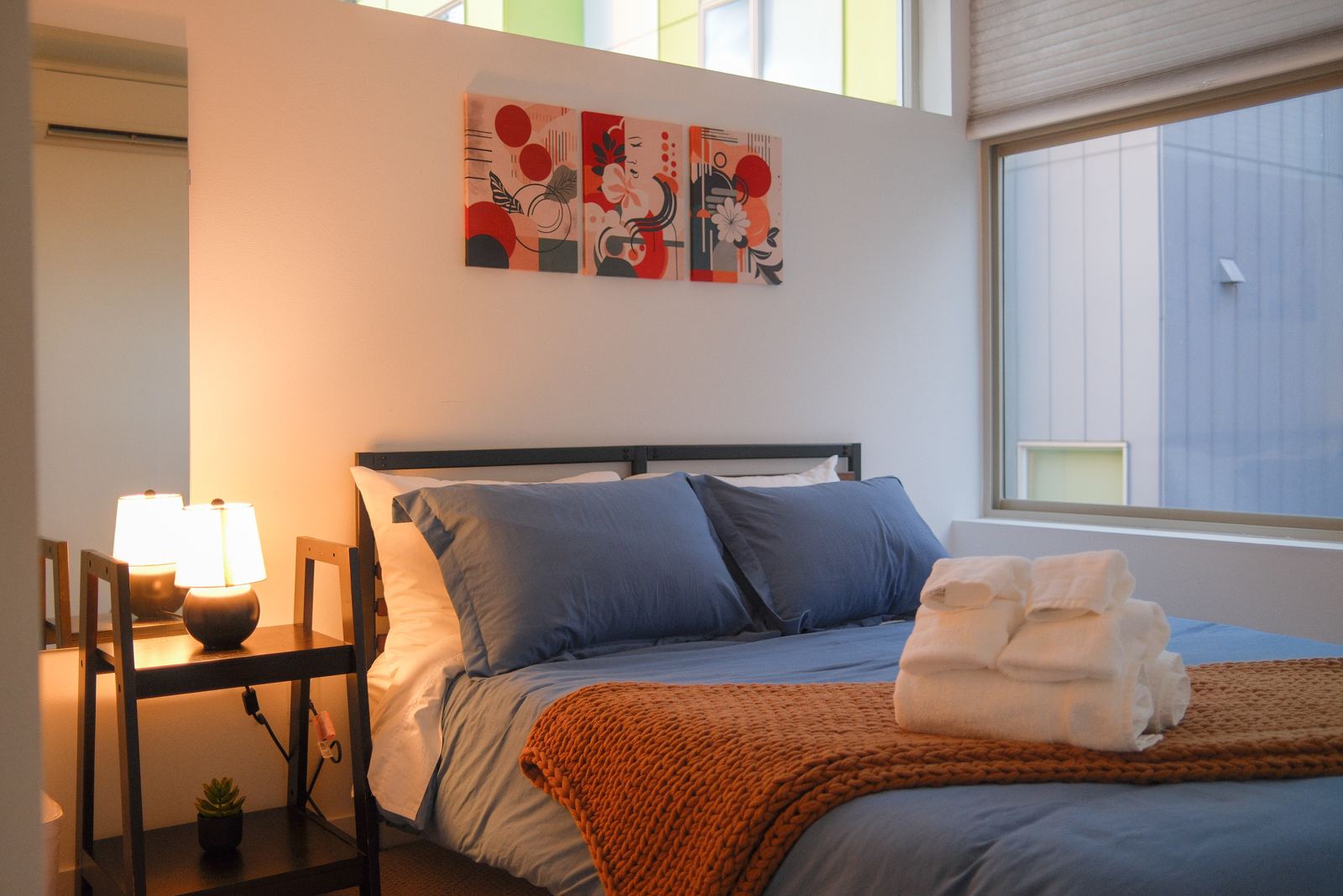 Queen bedroom with memory-foam bed