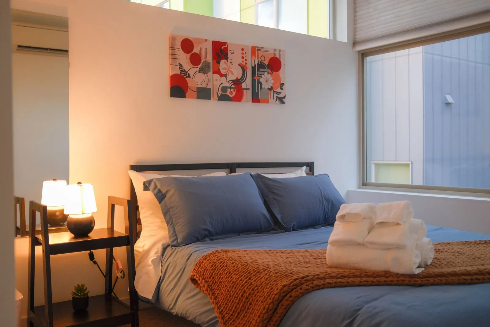 Queen bedroom with memory-foam bed