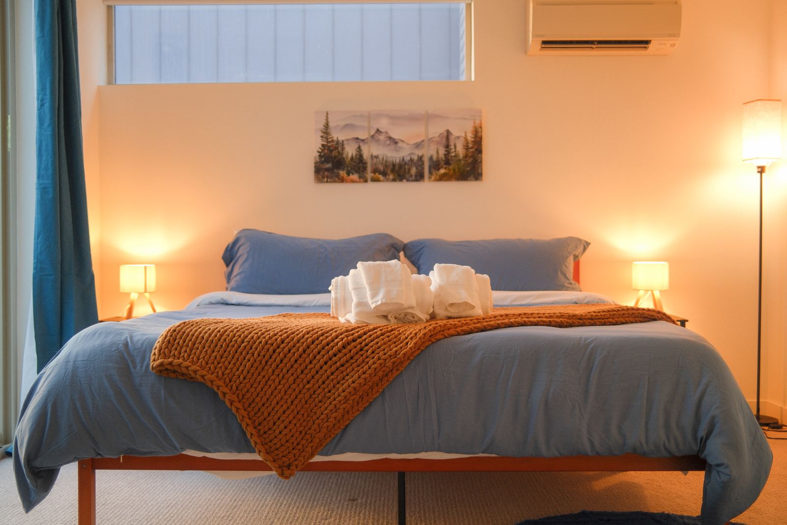 King bedroom with memory-foam bed